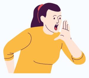 Woman shouting