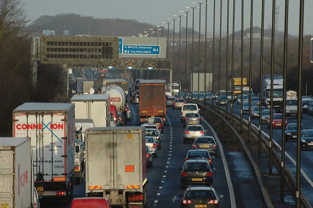 Figure 7.6 Telecommuting helps employees avoid traffic jams like this one. Jonbgem – Traffic – CC BY-NC 2.0.